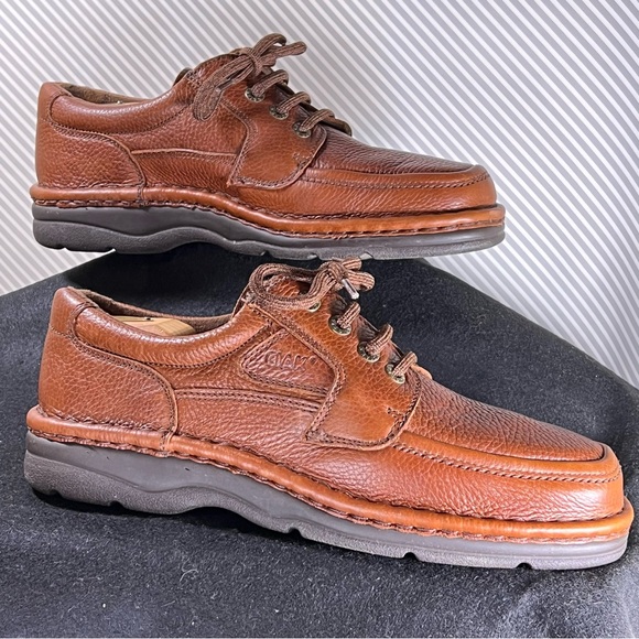 ?Clak Mens US 10 M EUR 44 Brown Pebble Leather Moc Toe Shoe Oxford Casual Work main image 7